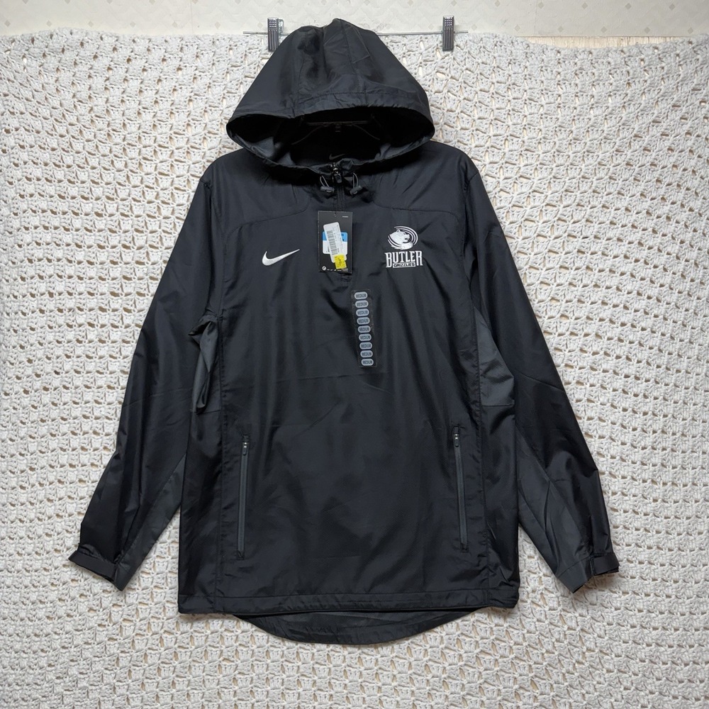 Nike Windbreaker Jacket Mens M Black Community College Grizzliesb 1/4 Zip Hoodie
